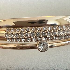 Elegant Gold and Silver Crystal Bracelet - Set of 3 Brand New